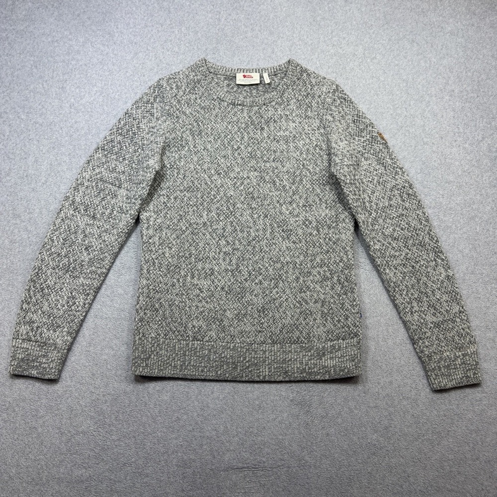 Fjallraven Ovik Structure Sweater Womens Small Gray Wool Crewneck Outdoor Warm